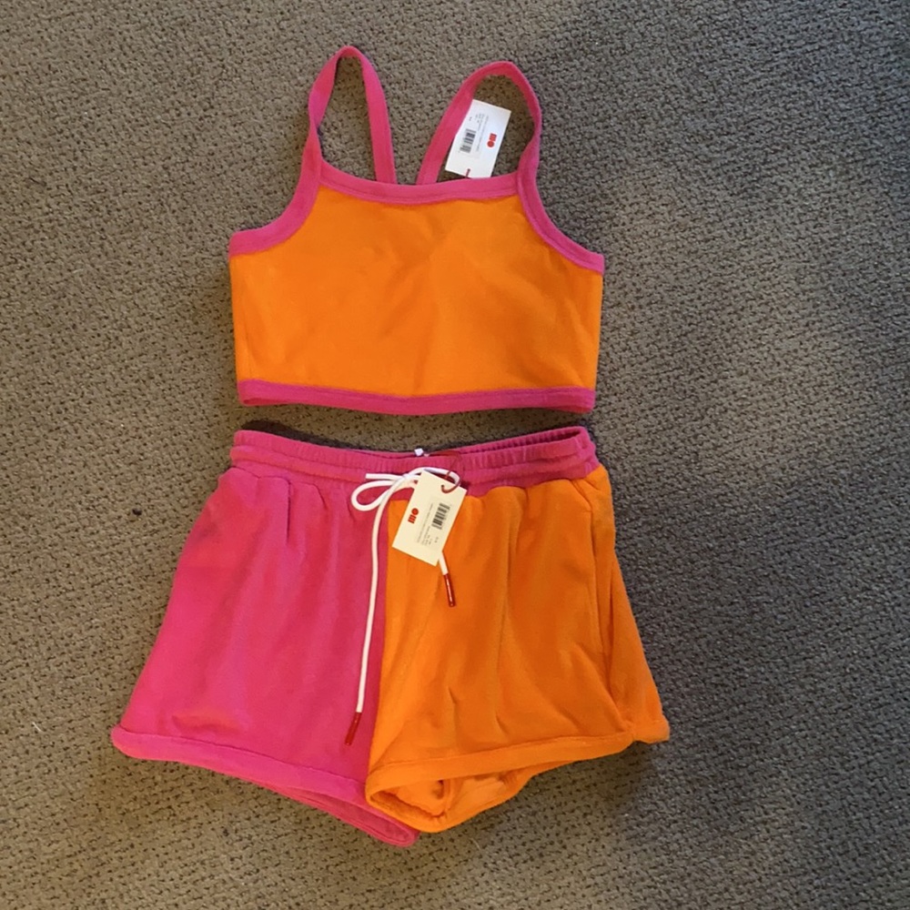Matching set shorts and crop top